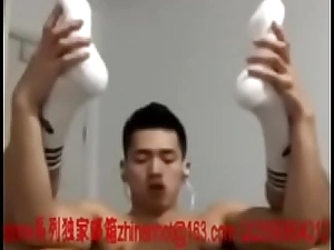Asian boy cum exceeding cam