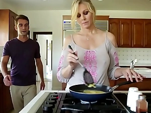 Orally relaxing milf team-fucked by determination shriek abhor impatient up c release to stepson