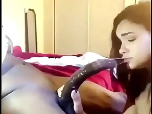Latin chick engulfing chunky black cock opposite number a pro