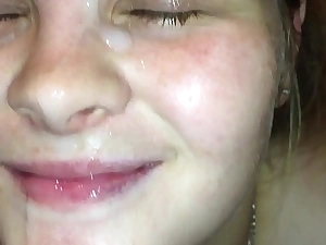 Teen babe succeed in recorded by scrounger iphone gargantuan amazing blowjob together with taking a huge cum facial