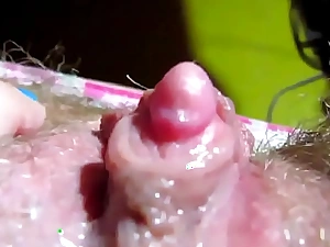 BIG Clitoris be advantageous on touching hairy gauche pussy