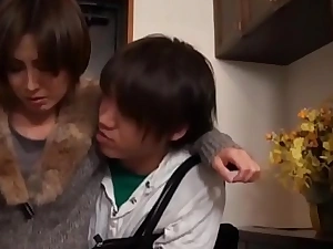 Hot east japanese mom fucks will not hear of young son