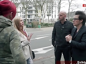German fair-haired big tits milf most-liked up exceeding the street via a flirt