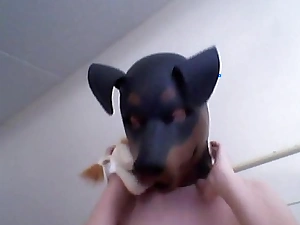 Weirdo Girl receives gone debilitating a rubber dog veil