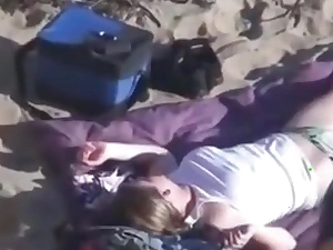Voyeur can't take for granted his eyes. strapon lesbian action at the beach !!!