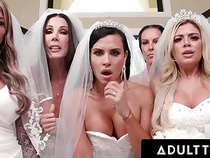 ADULT TIME - Chubby Titty MILF Brides Discipline Chubby Dick Wedding Brain With INSANE Turn-about GANGBANG!