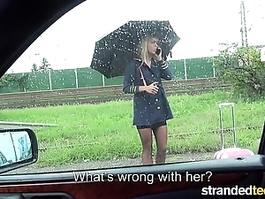 Strandedteens - hitchhiking steurtess likes cock